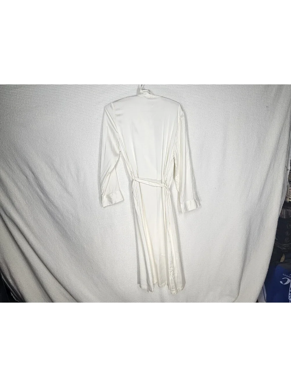 Ivory Satin Robe 93% Silk Brooks Brothers S Dressing Gown wSash Bridal Wedding